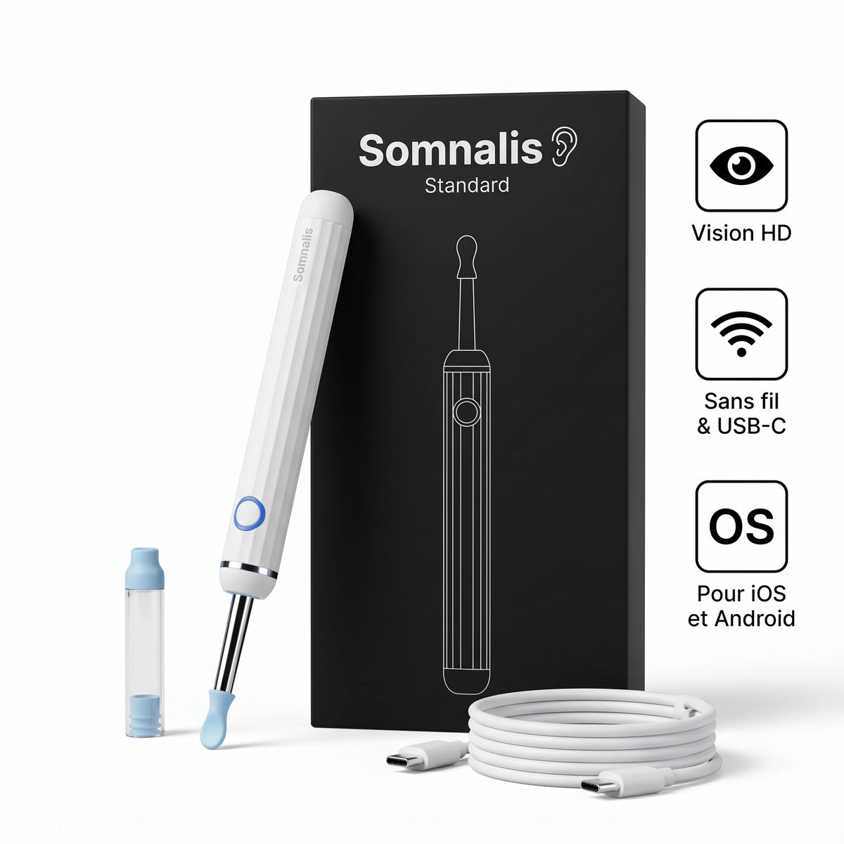 Somnalis™ — Nettoyage des oreilles précis avec caméra HD