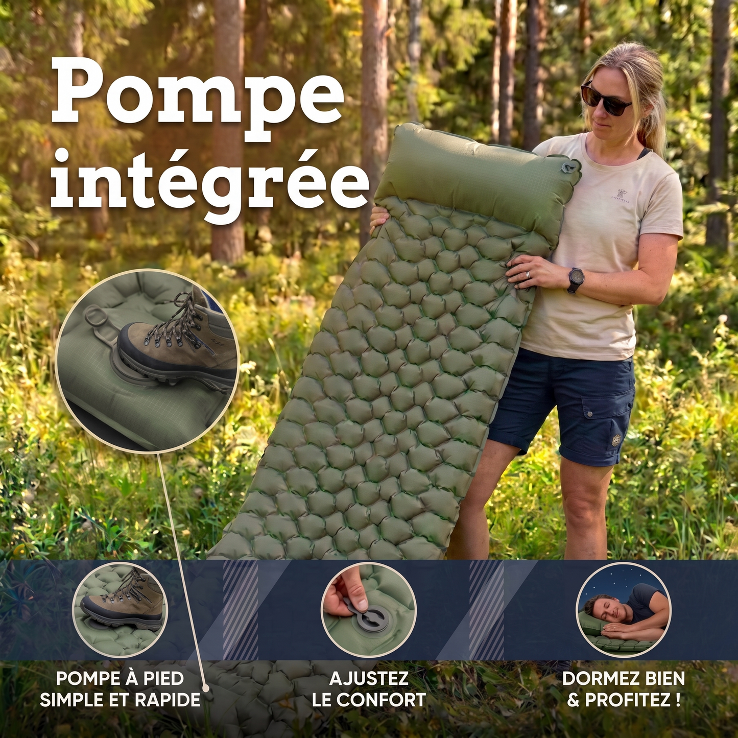 Matelas pneumatique compact et ultra-léger Somanlis PRO