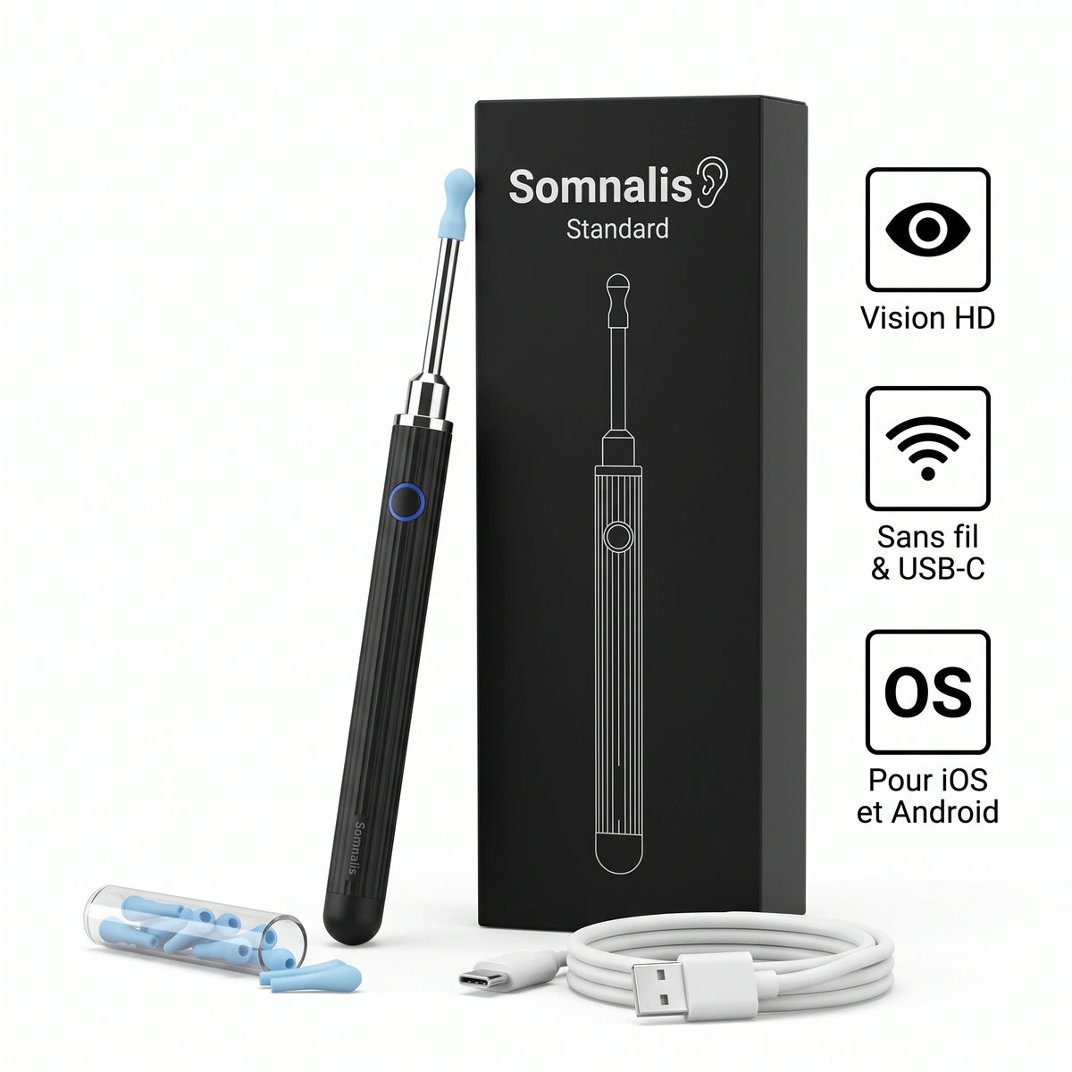 Somnalis™ — Nettoyage des oreilles précis avec caméra HD